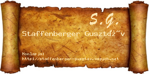 Staffenberger Gusztáv névjegykártya